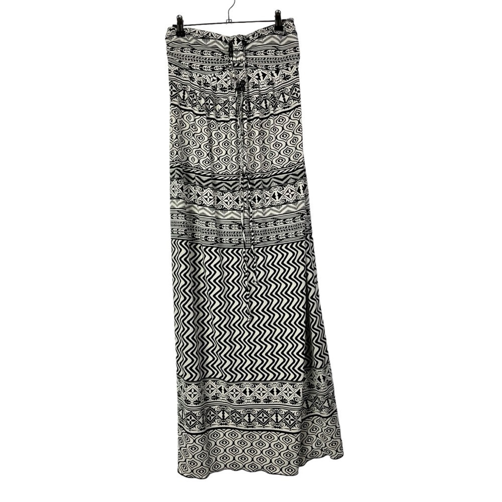 Valerie Bertinelli Black & White Printed Stretch Maxi Dress 8